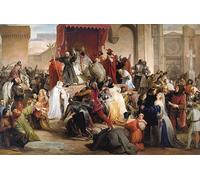 POSTERIIk Famous Print Pop Art Wall Art Graffiti Pope Urban Ii Preaching the First Crusade by Francesco Hayez Art Prints for Home Decor 60x90cm