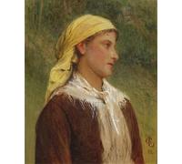 POSTERIIk Famous Print Pop Art Wall Art Graffiti Portrait Study of a Young Woman with Yellow Headscarf by Charles Sillem Lidderdale Art Prints for Home Decor 60x90cm