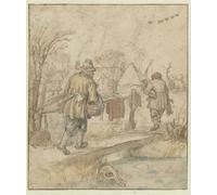 POSTERIIk Famous Print Pop Art Wall Art Graffiti Return of the Duck Hunters Verso by Hendrick Avercamp Art Prints for Home Decor 60x90cm