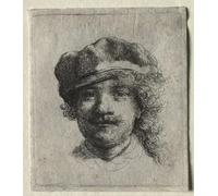 POSTERIIk Famous Print Pop Art Wall Art Graffiti Self-portrait wearing A soft cap: full face, head only by Rembrandt van Rijn Art Prints for Home Decor 60x90cm