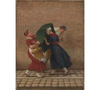 POSTERIIk Famous Print Pop Art Wall Art Graffiti Street Scene in Windy and Rainy Weather by C W Eckersberg Art Prints for Home Decor 60x90cm