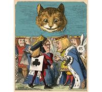 POSTERIIk Famous Print Pop Art Wall Art Graffiti the Cheshire Cat Looking Down At the Red King and Queen Having an Argument by Tenniel Art Prints for Home Decor 60x90cm