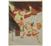 POSTERIIk Famous Print Pop Art Wall Art Graffiti Thewatanabe No Tsuna Fighting the Demon At Rashomon by Katsukawa Shunsho Art Prints for Home Decor 60x90cm
