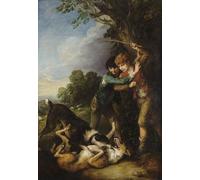 POSTERIIk Famous Print Pop Art Wall Art Graffiti Two Shepherd Boys with Dogs Fighting by Gainsborough Art Prints for Home Decor 60x90cm