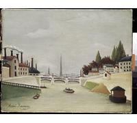 POSTERIIk Famous Print Pop Art Wall Art Graffiti View of the Grenelle Bridge and the Trocadero in Paris Oil on Canvas by Henri J F Rousseau Art Prints for Home Decor 60x90cm