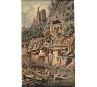POSTERIIk Famous Print Pop Art Wall Art Graffiti View of the Rock Church and Castle Ruins in Idar-oberstein by Hubert Sattler Art Prints for Home Decor 60x90cm