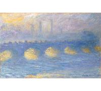 POSTERIIk Famous Print Pop Art Wall Art Graffiti Waterloo Bridge Overcast by Claude Monet Art Prints for Home Decor 60x90cm