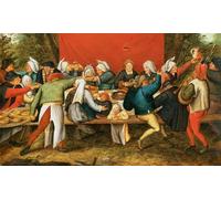 POSTERIIk Vintage Art Print Images Pictures Print a Wedding Feast by Pieter Brueghel the Younger Modern Colour Posters for Office Home Decor 60x90cm