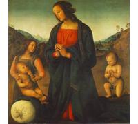 POSTERIIk Vintage Art Print Images Pictures Print an Angel and Little St John Adoring the Child by Pietro Perugino Modern Colour Posters for Office Home Decor 60x90cm