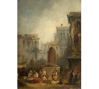 POSTERIIk Vintage Art Print Images Pictures Print an Italian Town by Richard Parkes Bonington Modern Colour Posters for Office Home Decor 60x90cm