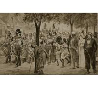 POSTERIIk Vintage Art Print Images Pictures Print British Forces Marching Into Cape Town Illustration by Richard Caton Woodville Junior Modern Colour Posters for Office Home Decor 60x90cm