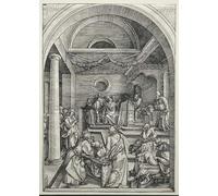 POSTERIIk Vintage Art Print Images Pictures Print Christ Disputing with Doctors by Albrecht Dürer Modern Colour Posters for Office Home Decor 60x90cm