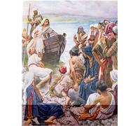 POSTERIIk Vintage Art Print Images Pictures Print Christ Preaching From the Boat by Harold Copping Modern Colour Posters for Office Home Decor 60x90cm