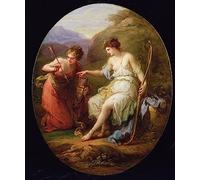 POSTERIIk Vintage Art Print Images Pictures Print Diana Preparing for Hunting by Angelica Kauffmann Modern Colour Posters for Office Home Decor 60x90cm