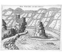 POSTERIIk Vintage Art Print Images Pictures Print Engraving View of Werfenstein Castle and the Wörth Island Upper Austria by Georg Matthaus Vischer Modern Colour Posters for Office Home Decor 60x90cm