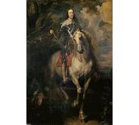 POSTERIIk Vintage Art Print Images Pictures Print Equestrian Portrait of Charles I Charles I on Horseback by Anthony Van Dyck Modern Colour Posters for Office Home Decor 60x90cm