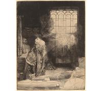 POSTERIIk Vintage Art Print Images Pictures Print Faust by Rembrandt van Rijn Modern Colour Posters for Office Home Decor 60x90cm