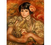 POSTERIIk Vintage Art Print Images Pictures Print Girl with a Rose by Pierre Auguste Renoir Modern Colour Posters for Office Home Decor 60x90cm