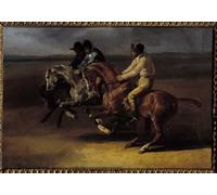 POSTERIIk Vintage Art Print Images Pictures Print Horse Race Going to the Left At the Time of Start Painting by Theodore Gericault Modern Colour Posters for Office Home Decor 60x90cm