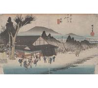 POSTERIIk Vintage Art Print Images Pictures Print Ishibe: the Village of Megawa' by Utagawa Hiroshige Modern Colour Posters for Office Home Decor 60x90cm