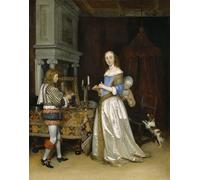 POSTERIIk Vintage Art Print Images Pictures Print Lady At Her Toilette by Gerard Ter Borch Modern Colour Posters for Office Home Decor 60x90cm