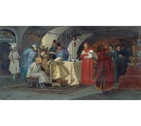 POSTERIIk Vintage Art Print Images Pictures Print Papal Ambassadors Visit Ivan the Terrible by Mikhail Nesterov Modern Colour Posters for Office Home Decor 60x90cm