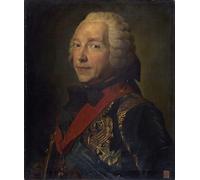 POSTERIIk Vintage Art Print Images Pictures Print Portrait of Charles Louis Auguste Fouquet by Maurice Quentin De La Tour Modern Colour Posters for Office Home Decor 60x90cm