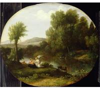 POSTERIIk Vintage Art Print Images Pictures Print Rest on the Flight Into Egypt by Claude Lorrain Modern Colour Posters for Office Home Decor 60x90cm