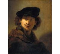 POSTERIIk Vintage Art Print Images Pictures Print Self-portrait with velvet beret by Rembrandt van Rijn Modern Colour Posters for Office Home Decor 60x90cm