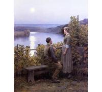 POSTERIIk Vintage Art Print Images Pictures Print Summer Evening by Daniel Ridgway Knight Modern Colour Posters for Office Home Decor 60x90cm