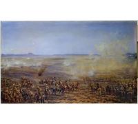 POSTERIIk Vintage Art Print Images Pictures Print the Advance of French Cavalry Brigade to Relieve by Godfrey Giles Modern Colour Posters for Office Home Decor 60x90cm