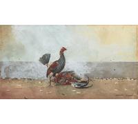 POSTERIIk Vintage Art Print Images Pictures Print the Cock Fight by Winslow Homer Modern Colour Posters for Office Home Decor 60x90cm