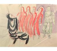 POSTERIIk Vintage Art Print Images Pictures Print The dance school mary wigmans by Ernst Ludwig Kirchner Modern Colour Posters for Office Home Decor 60x90cm