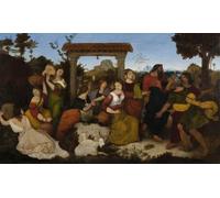 POSTERIIk Vintage Art Print Images Pictures Print the Daughters of Jethro Defended by William Dyce Modern Colour Posters for Office Home Decor 60x90cm