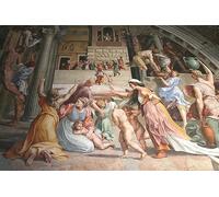 POSTERIIk Vintage Art Print Images Pictures Print the Fire of Borgo by Raffaello Sanzio Raphael Modern Colour Posters for Office Home Decor 60x90cm