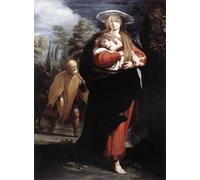 POSTERIIk Vintage Art Print Images Pictures Print The Flight into Egypt G. Andrea Ansaldo Modern Colour Posters for Office Home Decor 60x90cm