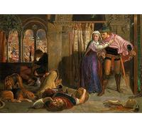 POSTERIIk Vintage Art Print Images Pictures Print the Flight of Madeline and Porphyro During the Drunkenness Attending the Revelry by William Holman Hunt for Office Home Decor 60x90cm