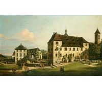 POSTERIIk Vintage Art Print Images Pictures Print the Fortress of Königstein Courtyard with the Magdalenenburg by Bernardo Bellotto Modern Colour Posters for Office Home Decor 60x90cm
