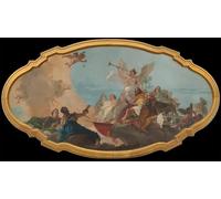 POSTERIIk Vintage Art Print Images Pictures Print the Glorification of the Barbaro Family by Battista Tiepolo Modern Colour Posters for Office Home Decor 60x90cm
