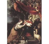 POSTERIIk Vintage Art Print Images Pictures Print The Mystic Marriage of St Catherine Cerezo Modern Colour Posters for Office Home Decor 60x90cm