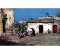 POSTERIIk Vintage Art Print Images Pictures Print The Priest's Visit Jose Benlliure y Gil Modern Colour Posters for Office Home Decor 60x90cm