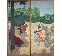 POSTERIIk Vintage Art Print Images Pictures Print the Public Gardens Young Girls Playing and the Interrogation by Edouard Vuillard Modern Colour Posters for Office Home Decor 60x90cm