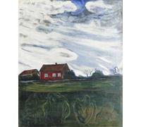 POSTERIIk Vintage Art Print Images Pictures Print the Red House by Edvard Munch Modern Colour Posters for Office Home Decor 60x90cm