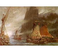 POSTERIIk Vintage Art Print Images Pictures Print the Sea Raiders by Albert Goodwin Modern Colour Posters for Office Home Decor 60x90cm