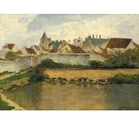 POSTERIIk Vintage Art Print Images Pictures Print the Village Auvers-sur-oise by Charles Francois Daubigny Modern Colour Posters for Office Home Decor 60x90cm