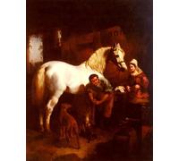 POSTERIIk Vintage Art Print Images Pictures Print the Village Blacksmith by John Frederick Herring Snr Modern Colour Posters for Office Home Decor 60x90cm