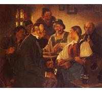 POSTERIIk Vintage Art Print Images Pictures Print the Zither Player By Kauffmann Modern Colour Posters for Office Home Decor 60x90cm