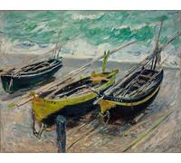 POSTERIIk Vintage Art Print Images Pictures Print Three Fishing Boats by Claude Monet Modern Colour Posters for Office Home Decor 60x90cm