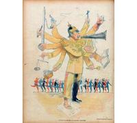 POSTERIIk Vintage Art Print Images Pictures Print William Ii the Man Orchestra of the European Concert by Jean Veber Modern Colour Posters for Office Home Decor 60x90cm