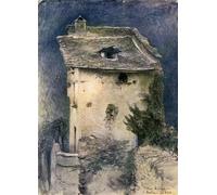 POSTERIIk Vintage Classic Picture Landscape Artwork a Dilapidated Cottage by John Ruskin Portrait Canvas Painting for Office Home Decor 60x90cm